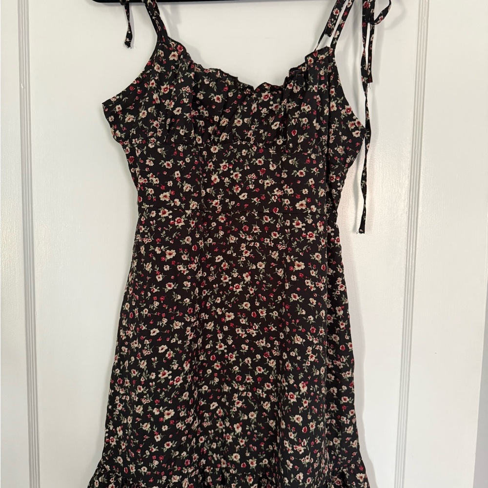 Floral Black Dress